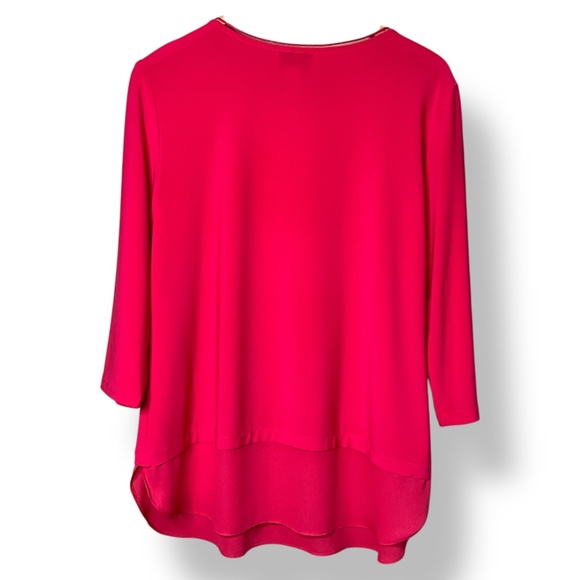 JOSEPH RIBKOFF Poly Spandex Hyper Pink Popover Top MADE IN CANADA 🇨🇦 Sz 14 - Picture 4 of 8